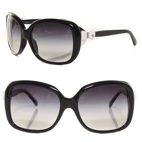 CHANEL CC Bow Sunglasses 5171 Black White 